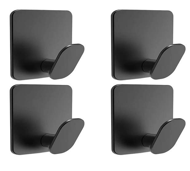 

Крючки для ванной самоклеящиеся Dmade 4 шт металлические вешалки для полотенец, Черный, kruchki4sht