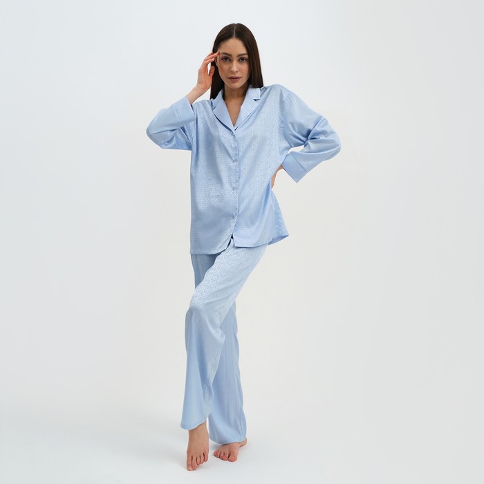 

Пижама женская KAFTAN Треугольники голубая 44-46 RU, Голубой, Треугольники