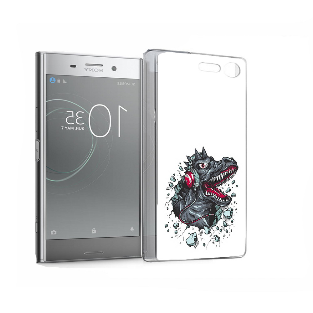 

Чехол MyPads Tocco для Sony Xperia XZ Premium Нарисованный динозавр в наушниках, Прозрачный, Tocco