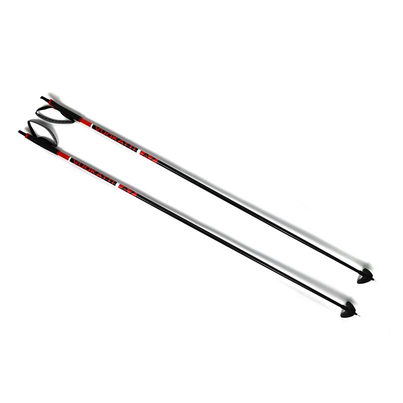 Палки лыжные беговые VUOKATTI 155 см Black Red гибрид