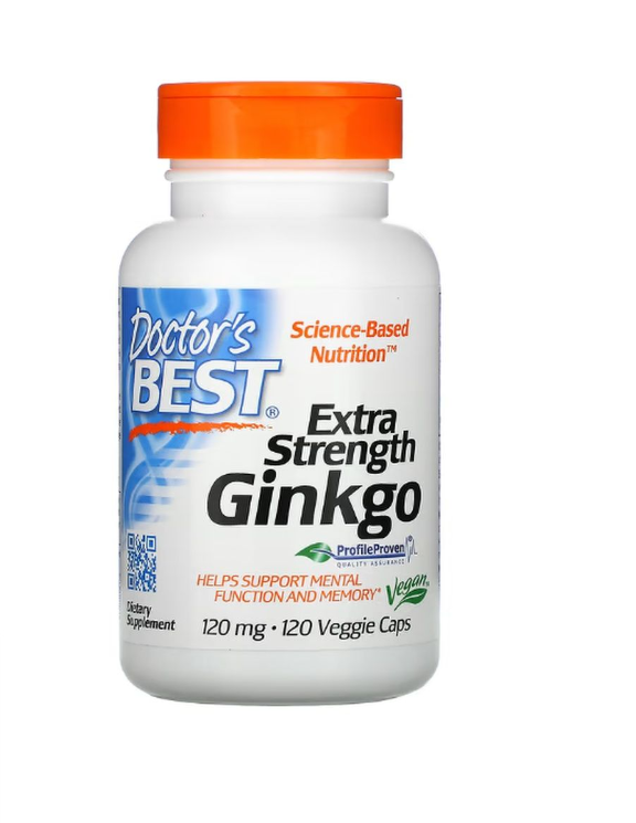 

Гинкго Билоба Doctor's Best Ginkgo Extra Strength 120 мг 120 капсул, Ginkgo Extra Strength