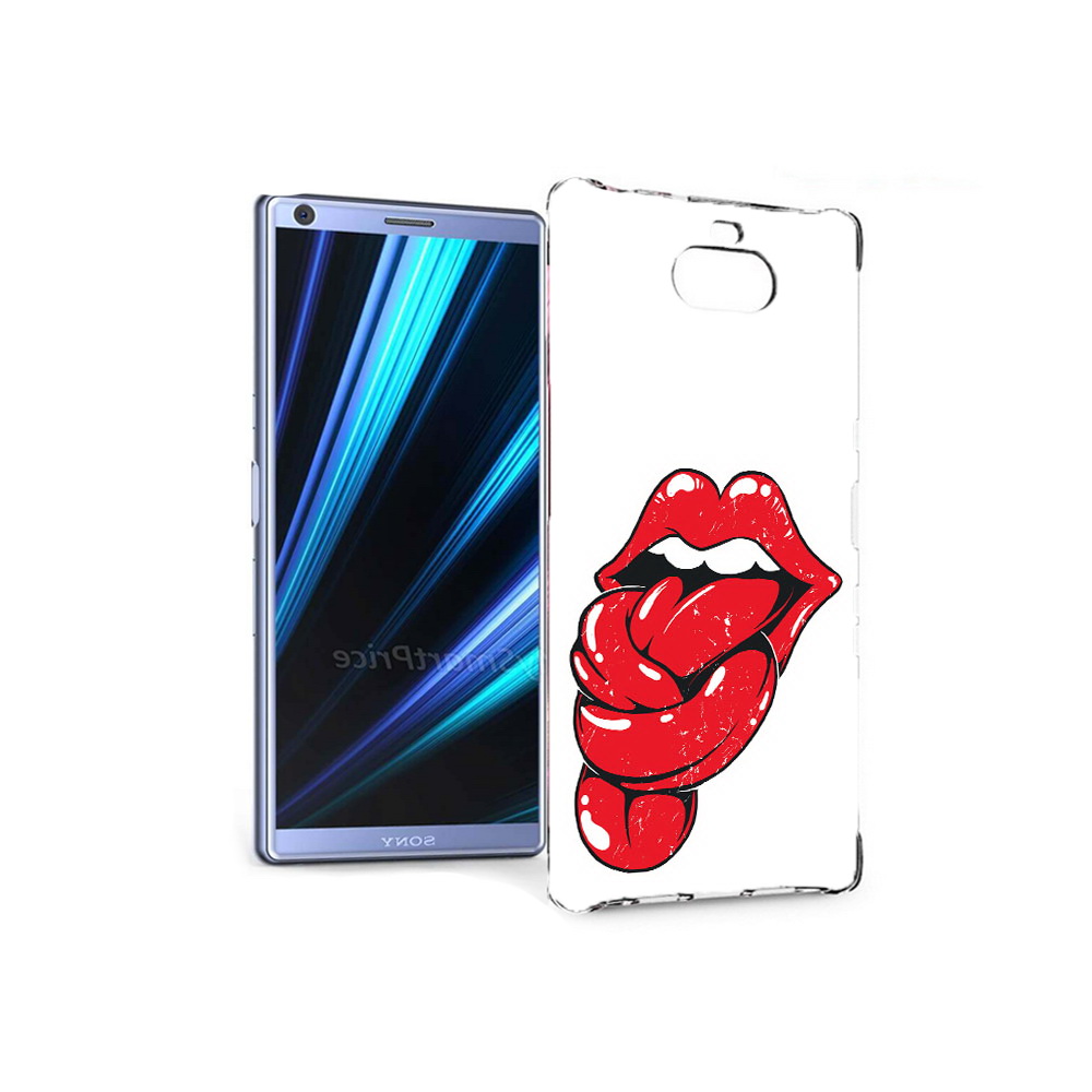 

Чехол MyPads Tocco для Sony Xperia 10 яркие губы с языком (PT125953.225.705), Прозрачный, Tocco