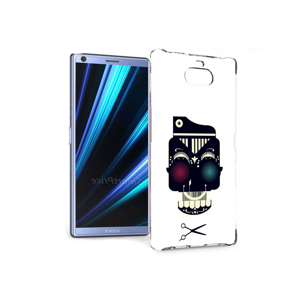 

Чехол MyPads Tocco для Sony Xperia 10 черно белый скелет с яркими глазами, Прозрачный, Tocco