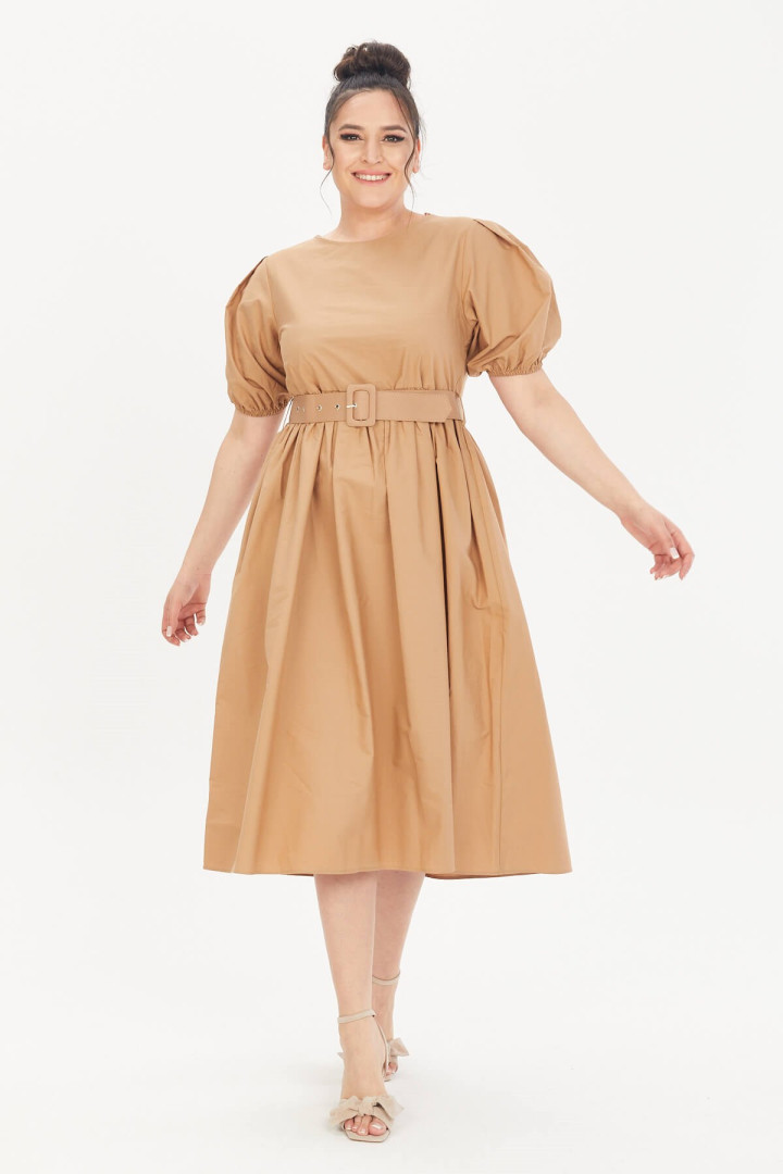 

Платье женское My Line Moda 1351 бежевое 42 RU (товары доставляются из-за рубежа), 1351