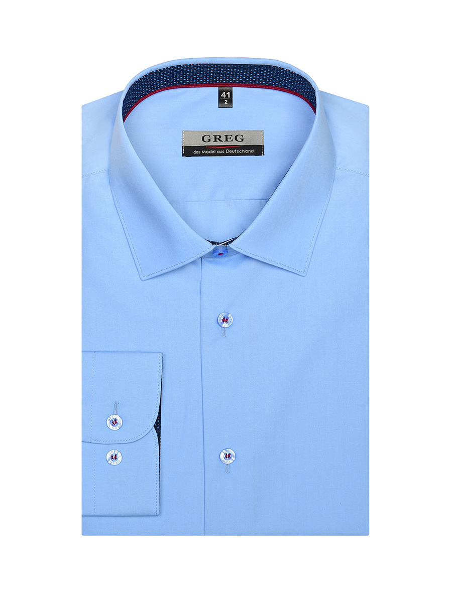

Рубашка мужская Greg 00-00005480 голубая 40, Голубой, 00-00005480