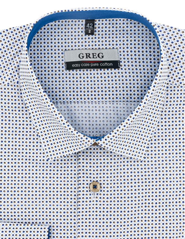 

Рубашка мужская Greg 01-00007273 белая 39, Голубой, 01-00007273