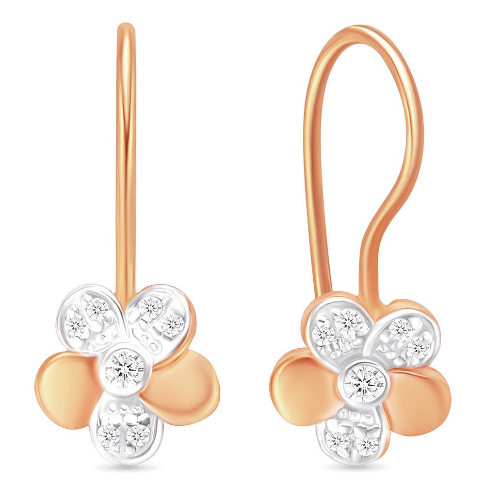 

Серьги из красного золота 585Gold 602000590, фианит, 602000590