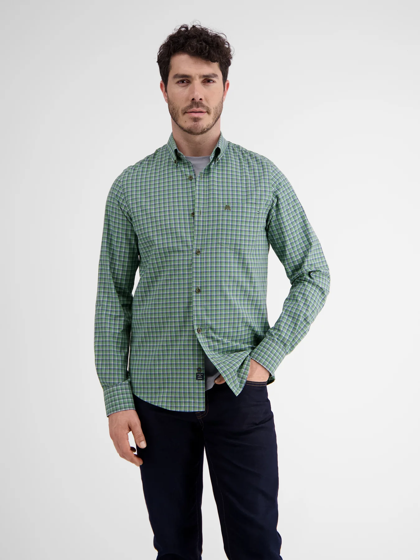 Рубашка мужская LERROS 23D1170 зеленая 2XL