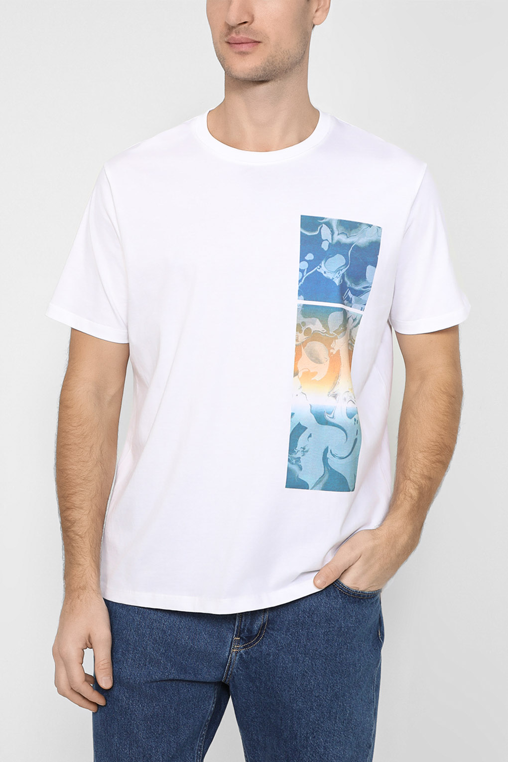 

Футболка мужская Esprit Casual 092EE2K313 белая S, Белый, 092EE2K313