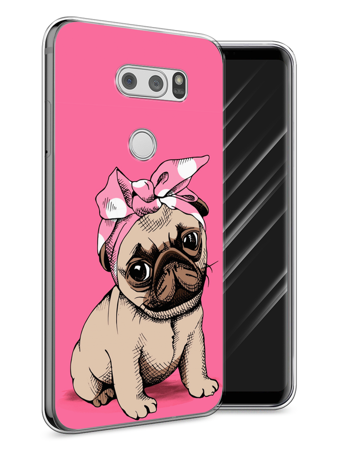 

Чехол Awog на LG V30 "Dog Pin-Up", Розовый;бежевый, 83050-2
