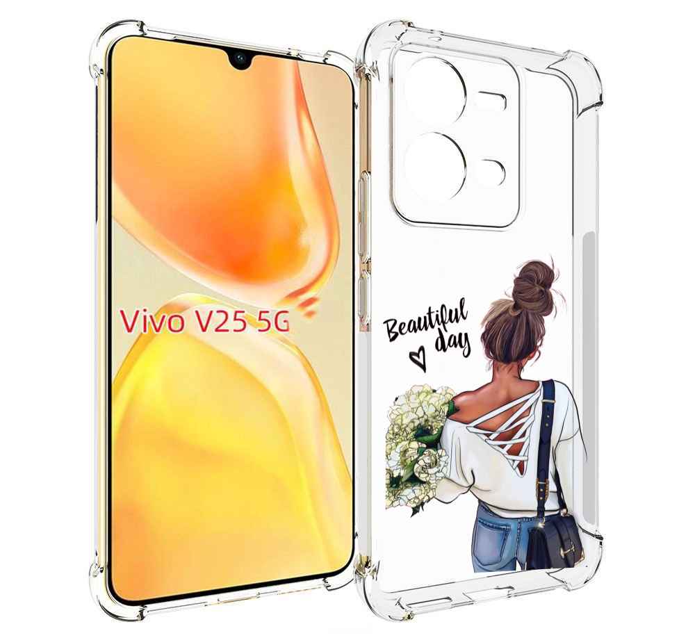 

Чехол MyPads Прекрасный-день для Vivo V25 5G / V25e, Прозрачный, Tocco