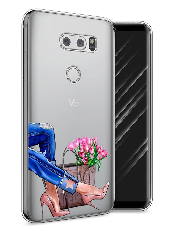 

Чехол Awog на LG V30 "Каблучки", Голубой;коричневый;розовый, 83050-7