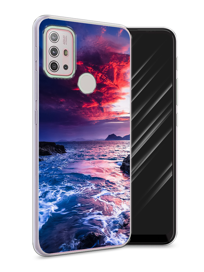 

Чехол Awog на Lenovo K13 Note/Motorola Moto G10/G20/G30 "Волны 1", Разноцветный, 242150-4