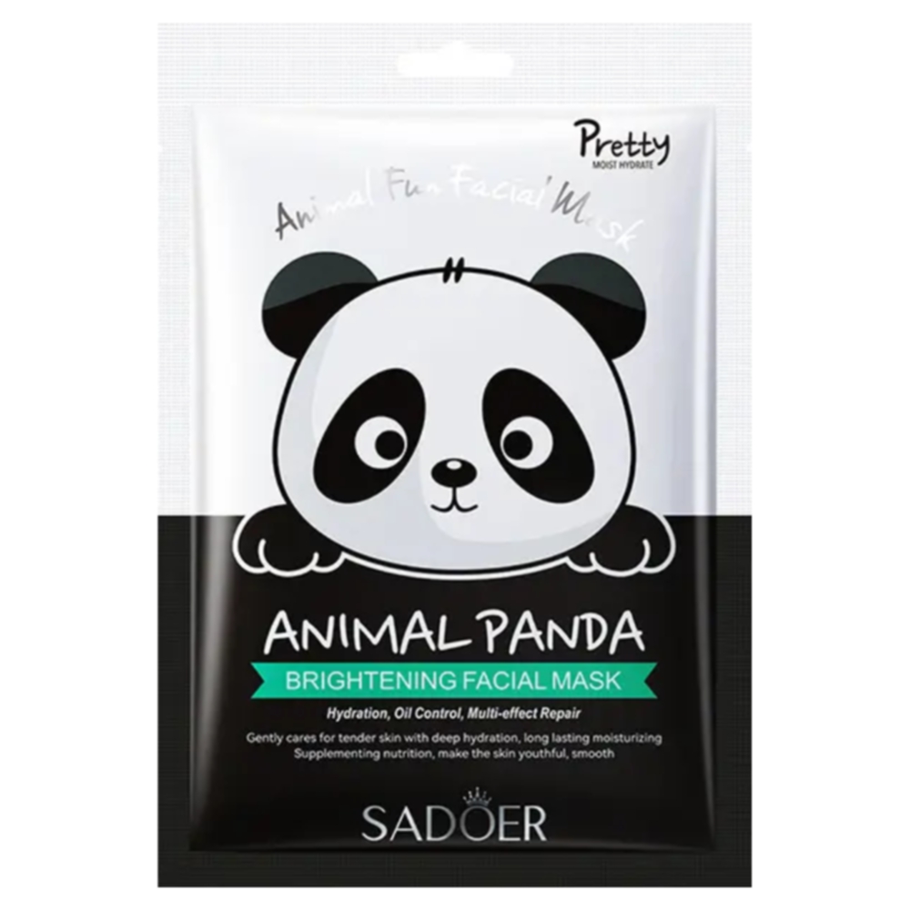 Тканевая маска для лица Sadoer Выравнивающая тон кожи с рисунком панды 25 г