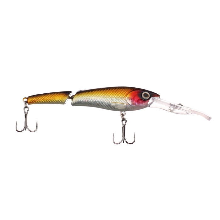 

Воблер Namazu Jointed Zun Minnow, L-95 мм, 12,5г, минноу, цвет №10, Серебристый;золотистый;красный, Jointed Zun Minnow