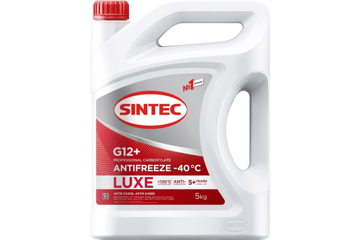 

Антифриз Sintec Luxe G12+ Red -40 5кг SINTEC арт. 614503/614500