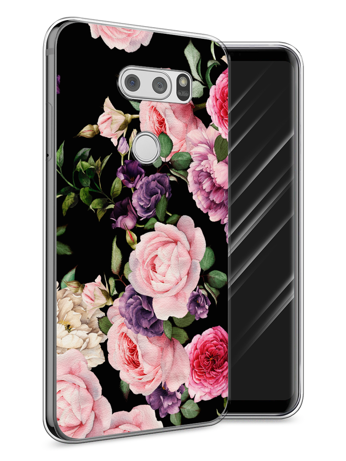 

Чехол Awog на LG V30 "Пионы на черном", Черный;розовый;зеленый, 83050-8
