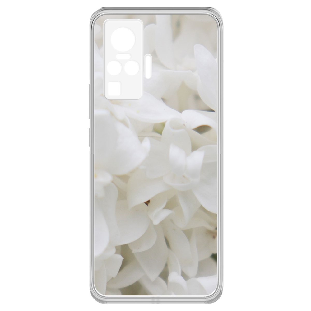 фото Чехол-накладка krutoff clear case белые лилии для vivo x50 pro