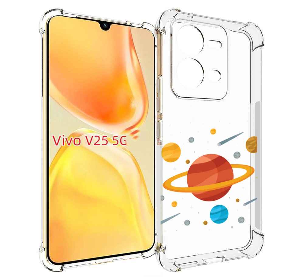 

Чехол MyPads Планета-Сатурн для Vivo V25 5G / V25e, Прозрачный, Tocco