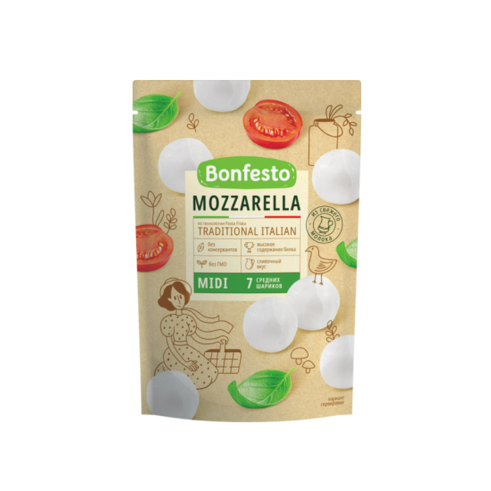 

Сыр мягкий Bonfesto Моцарелла 45%