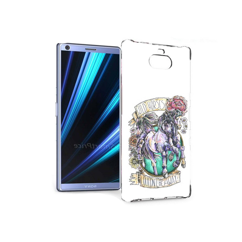 

Чехол MyPads Tocco для Sony Xperia 10 рисунок коней в цветах (PT125953.225.582), Прозрачный, Tocco