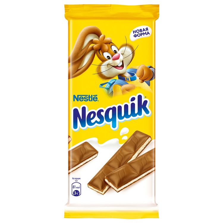 фото Шоколад nestle nesquik молочный с молочной начинкой 90 г