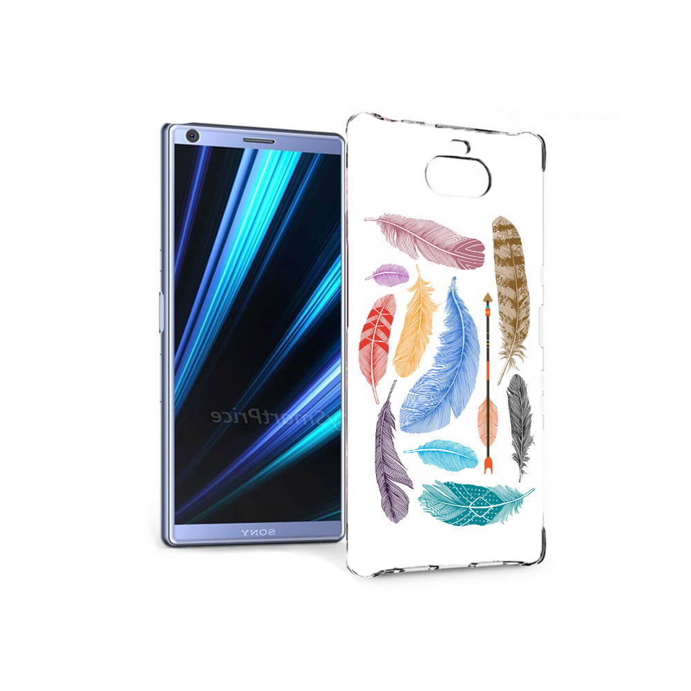 

Чехол MyPads Tocco для Sony Xperia 10 разноцветные перья (PT125953.225.572), Прозрачный, Tocco
