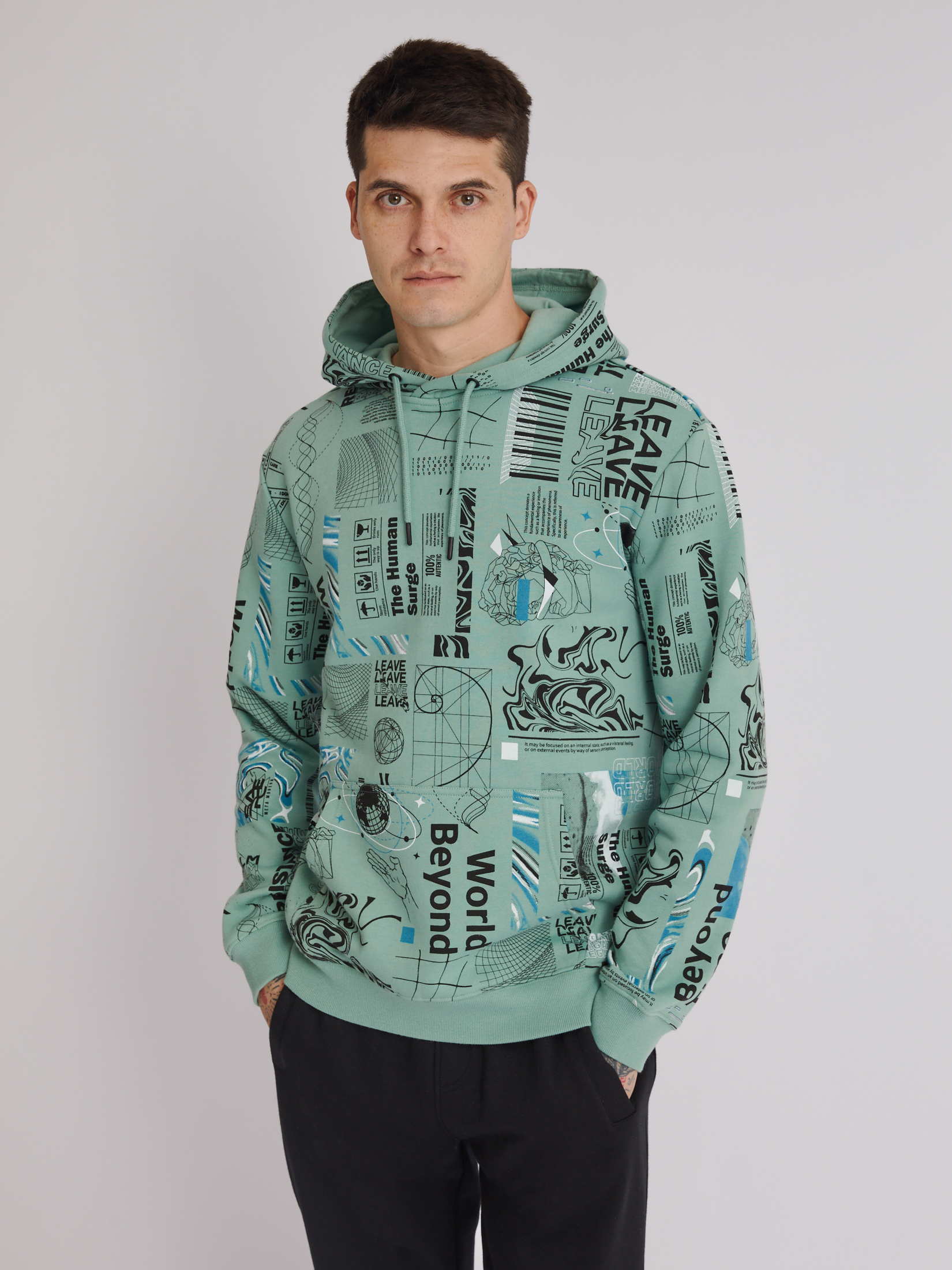 Купить Зеленый Худи Мужской