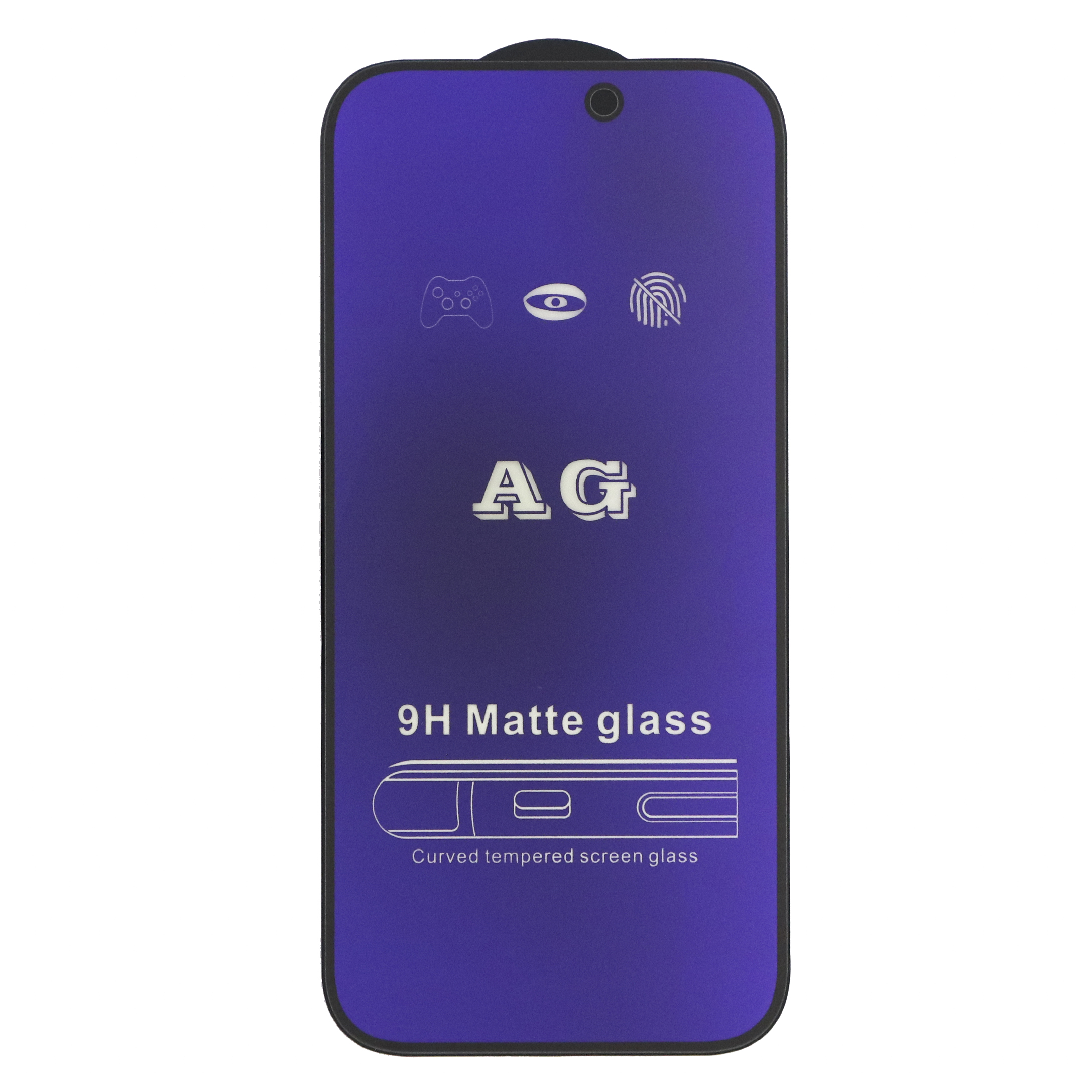 

Защитное стекло на iPhone 16 Pro, Anti-blue ray матовый черный, X-CASE