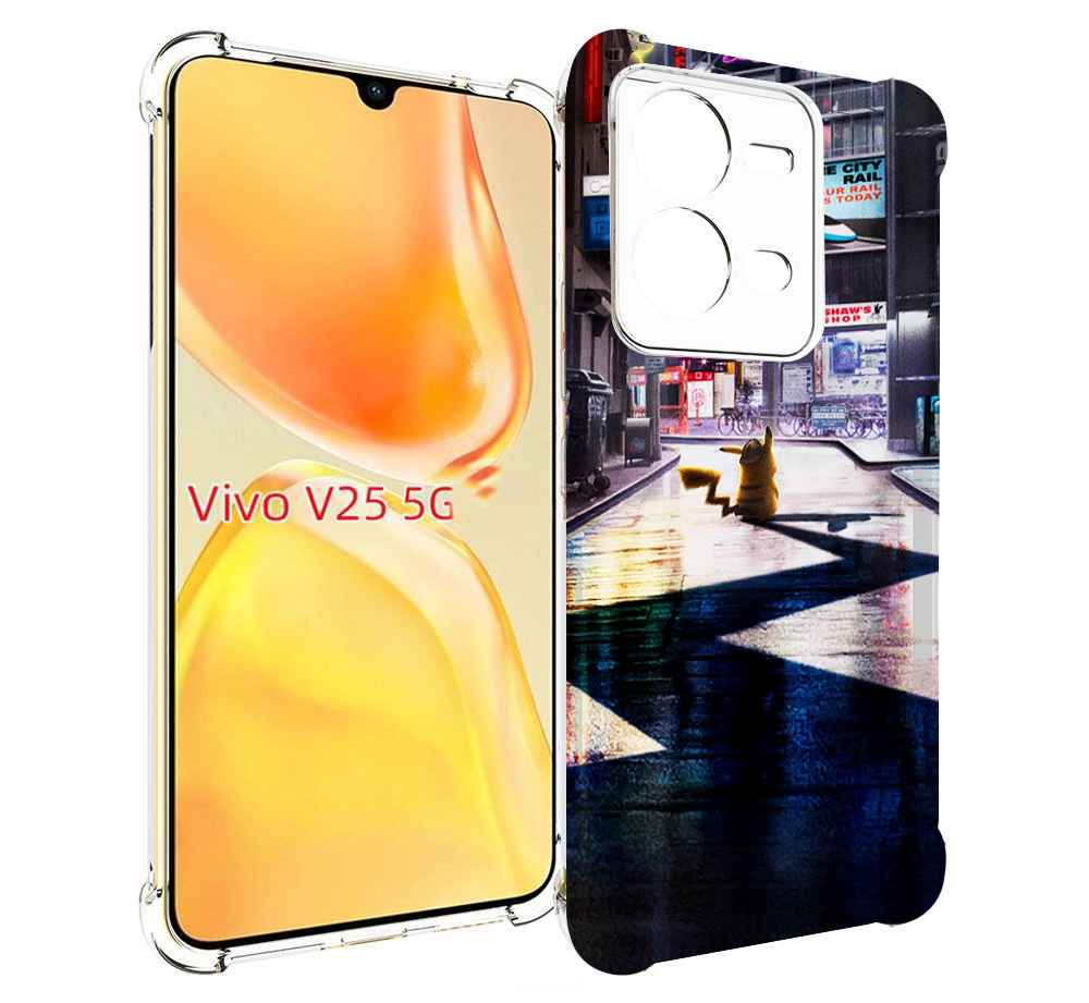 

Чехол MyPads Пикачу-в-городе для Vivo V25 5G / V25e, Прозрачный, Tocco