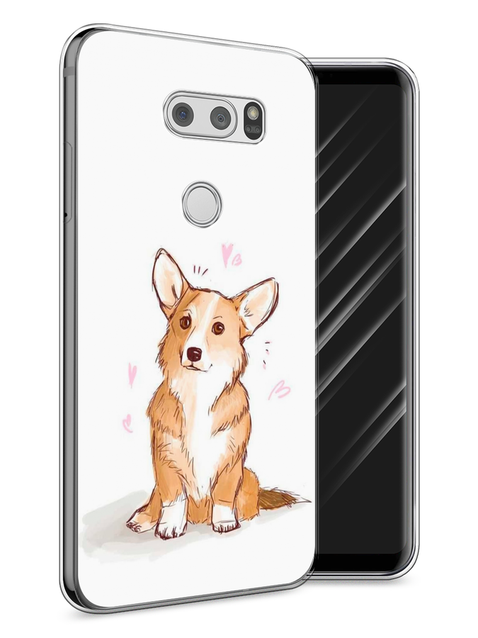 

Чехол Awog на LG V30 "Корги любовь", Бежевый;белый, 83050-1