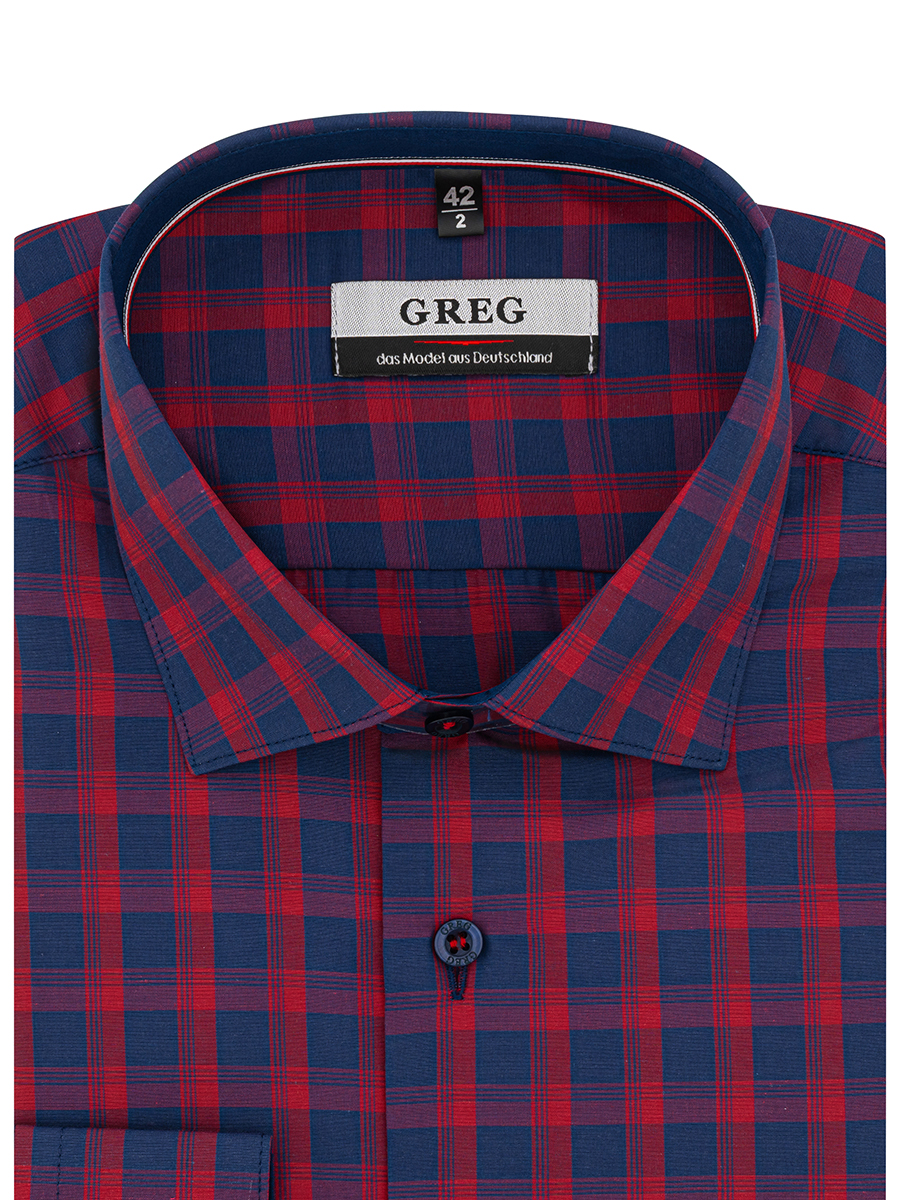 

Рубашка мужская Greg 01-00001720 красная 43, Разноцветный, 01-00001720