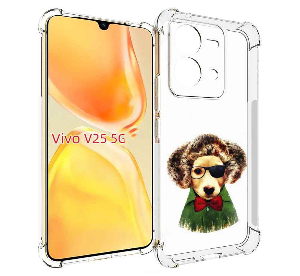 

Чехол MyPads Пес в бабочке для Vivo V25 5G / V25e, Прозрачный, Tocco