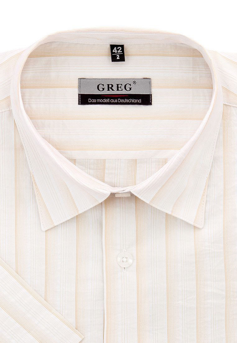 

Рубашка мужская Greg 01-00009724 бежевая 38, Бежевый, 01-00009724