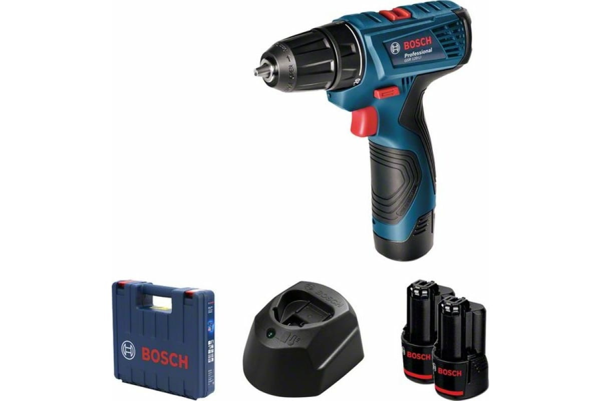 Шуруповерт аккумуляторный BOSCH Professional GSR 120-Li 2x2,0 Ач Li-Ion 12 В