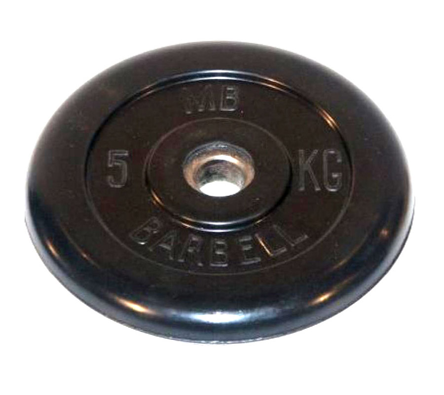 фото Диск обрезиненный mb barbell 51 мм, 5 кг mb-pltb51-5