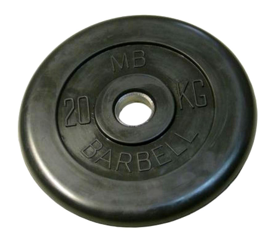 фото Диск обрезиненный mb barbell 51 мм, 20 кг mb-pltb51-20