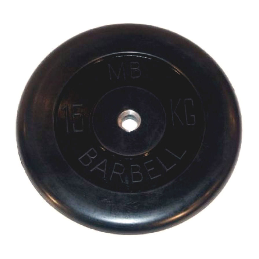 Диск для штанги MB Barbell Стандарт 15 кг, 51 мм черный