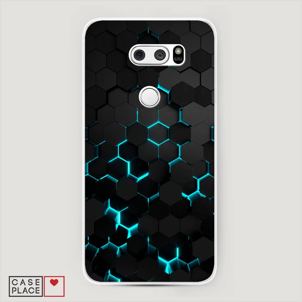 фото Чехол awog "соты бирюзовые" для lg v30