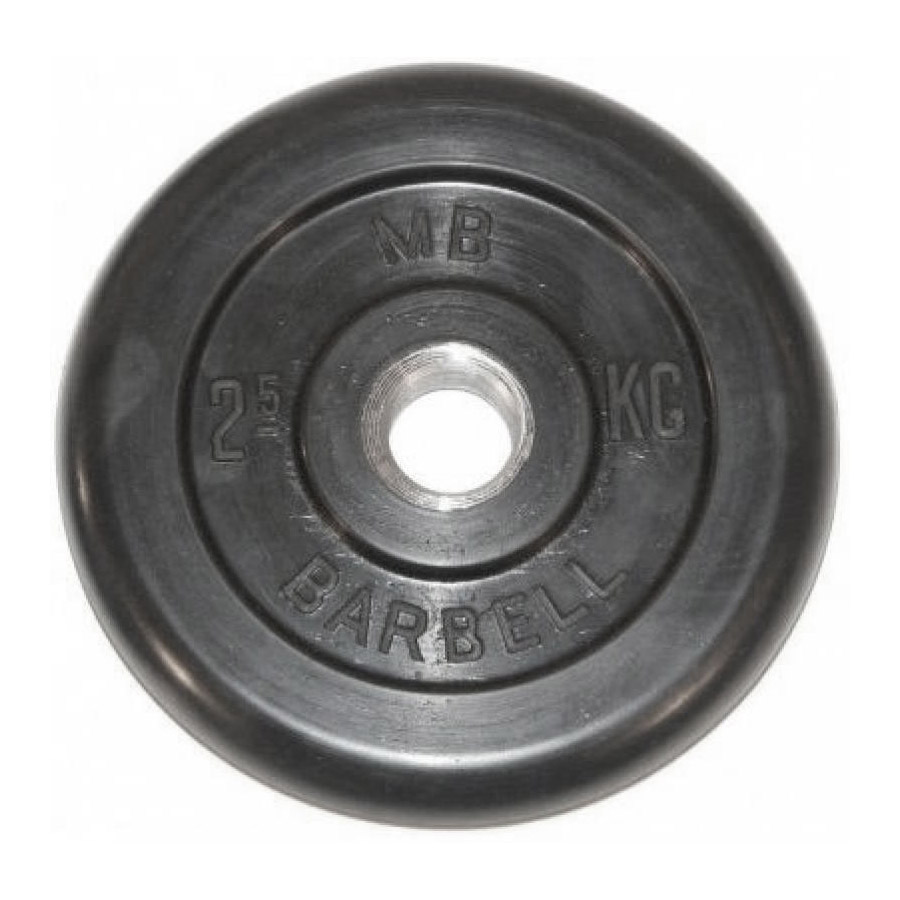 Диск для штанги MB Barbell Стандарт 2,5 кг, 31 мм черный