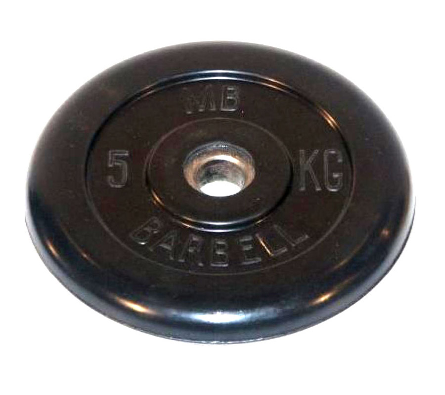 фото Диск обрезиненный mb barbell 26 мм, 5 кг mb-pltb26-5