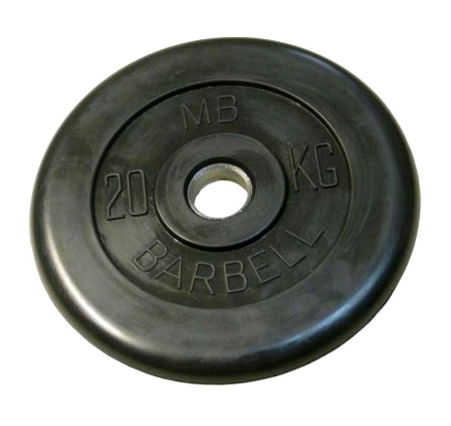 фото Диск обрезиненный mb barbell 26 мм, 20 кг mb-pltb26-20