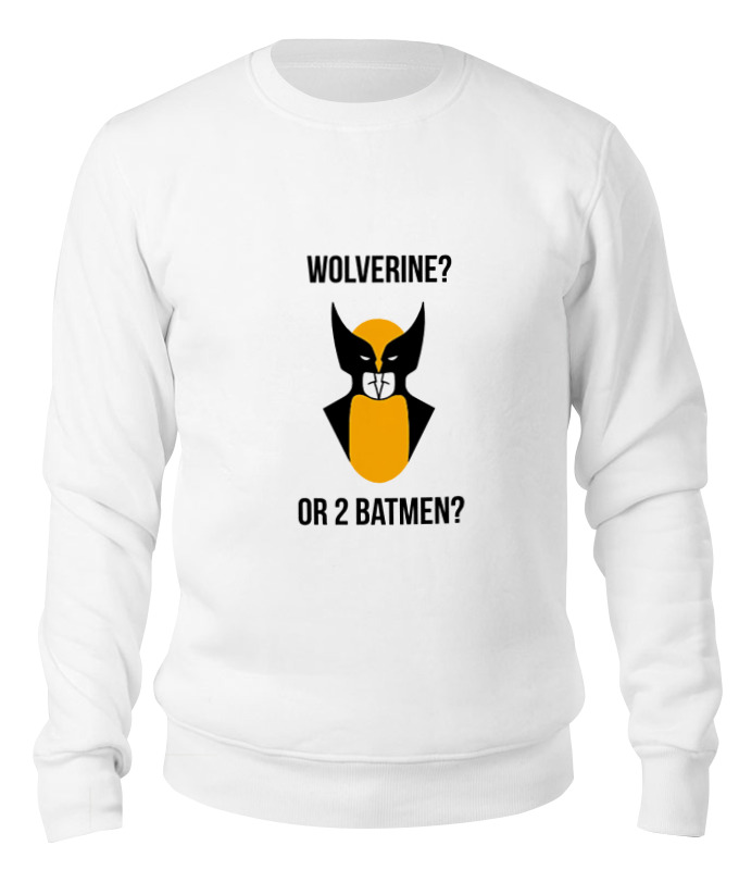 

Свитшот унисекс Printio Wolverine or batmen белый M, Wolverine or batmen