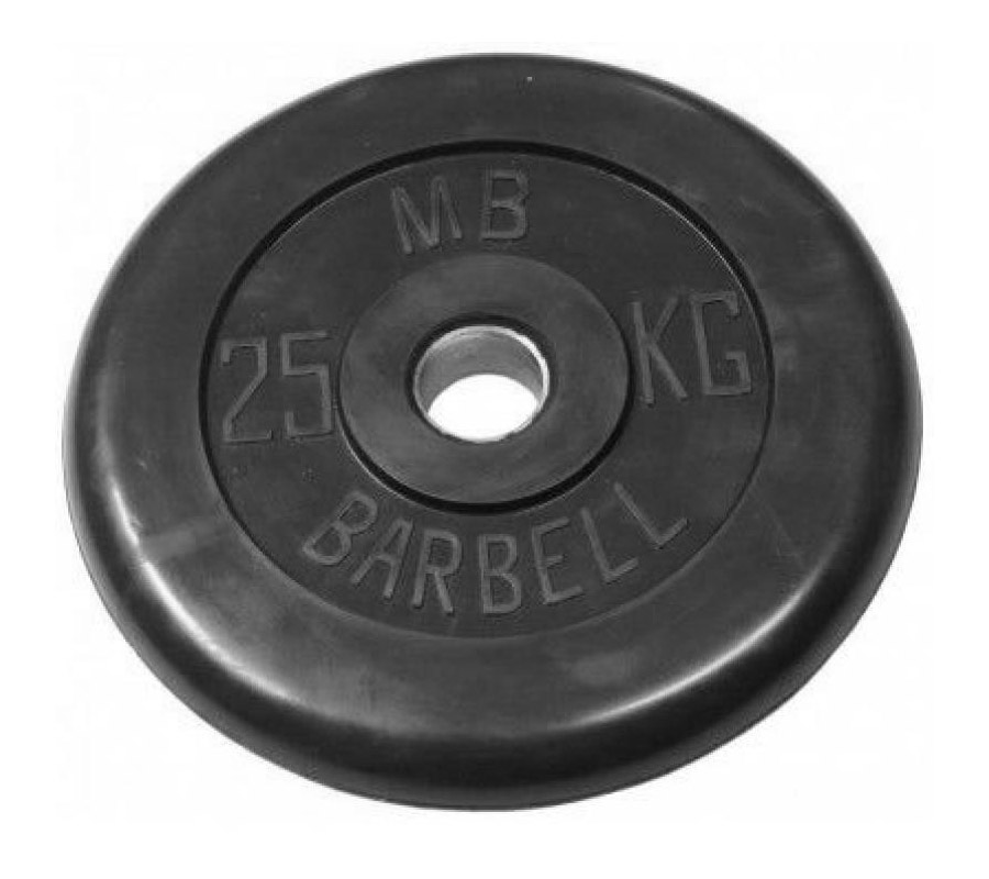 фото Диск обрезиненный mb barbell 51 мм, 25 кг mb-pltb51-25