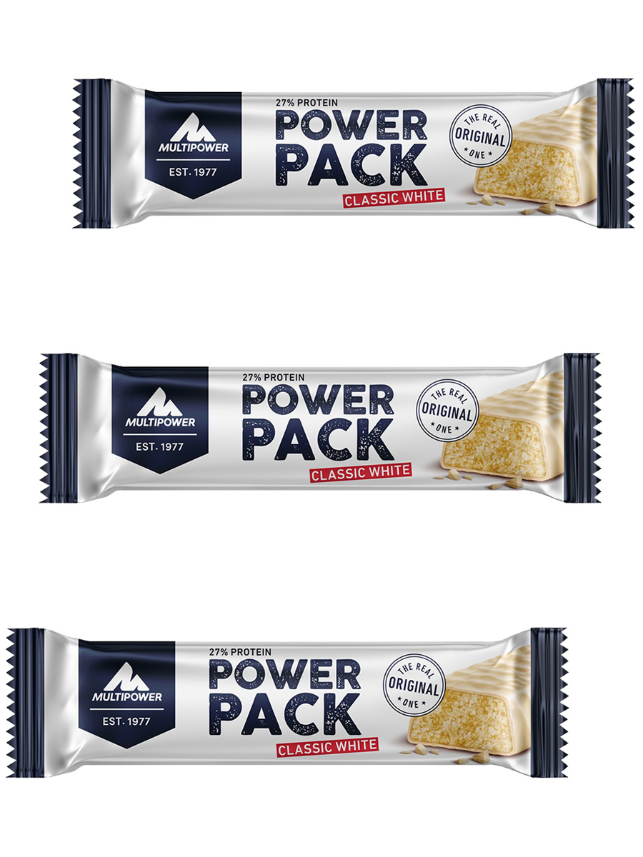 фото Протеиновый батончик премиум multipower power pack protein bar 27%, 3х35г (белый шоколад)