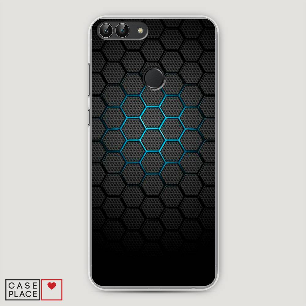 фото Чехол awog "бирюзовые соты" для huawei p smart
