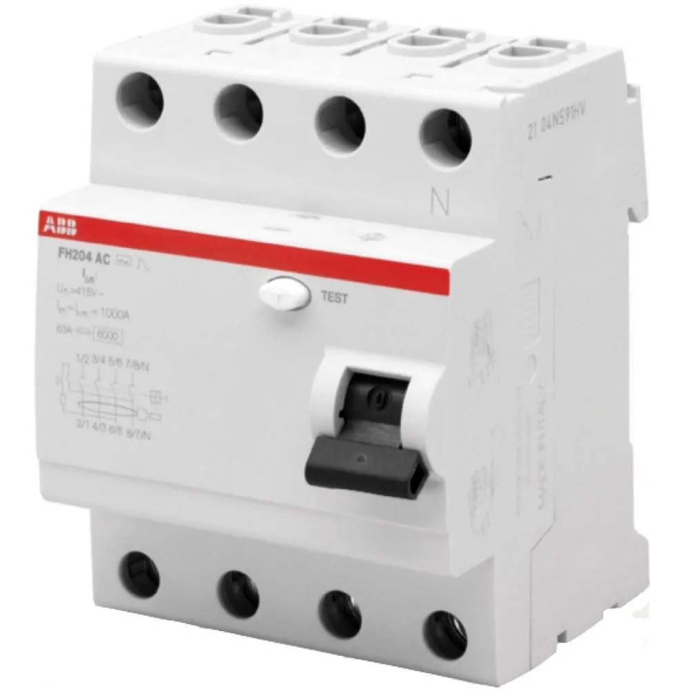 Устройство защитного отключения (УЗО) ABB FH204 AC-63A 4P 0,03mA 2CSF204002R1630