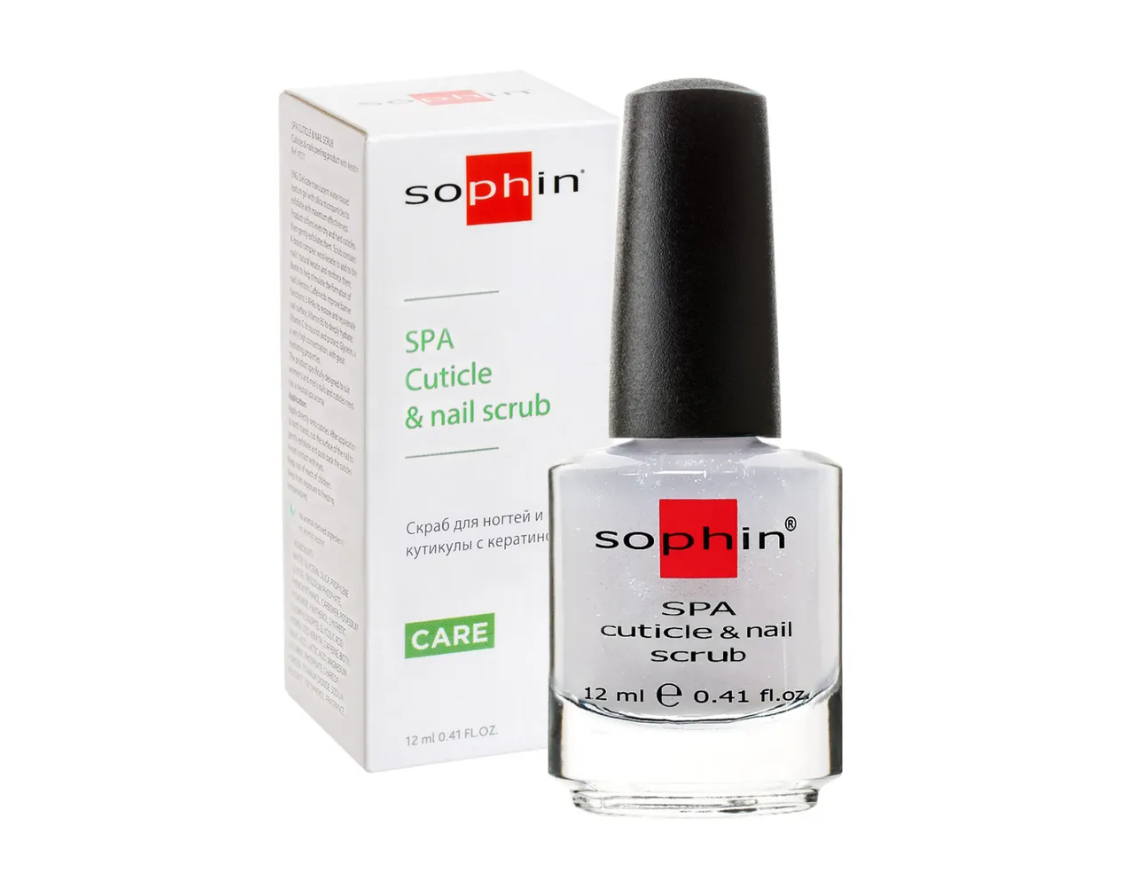 фото Скраб для кутикулы и ногтей sophin spa cuticle & nail scrub с кератином 12 мл