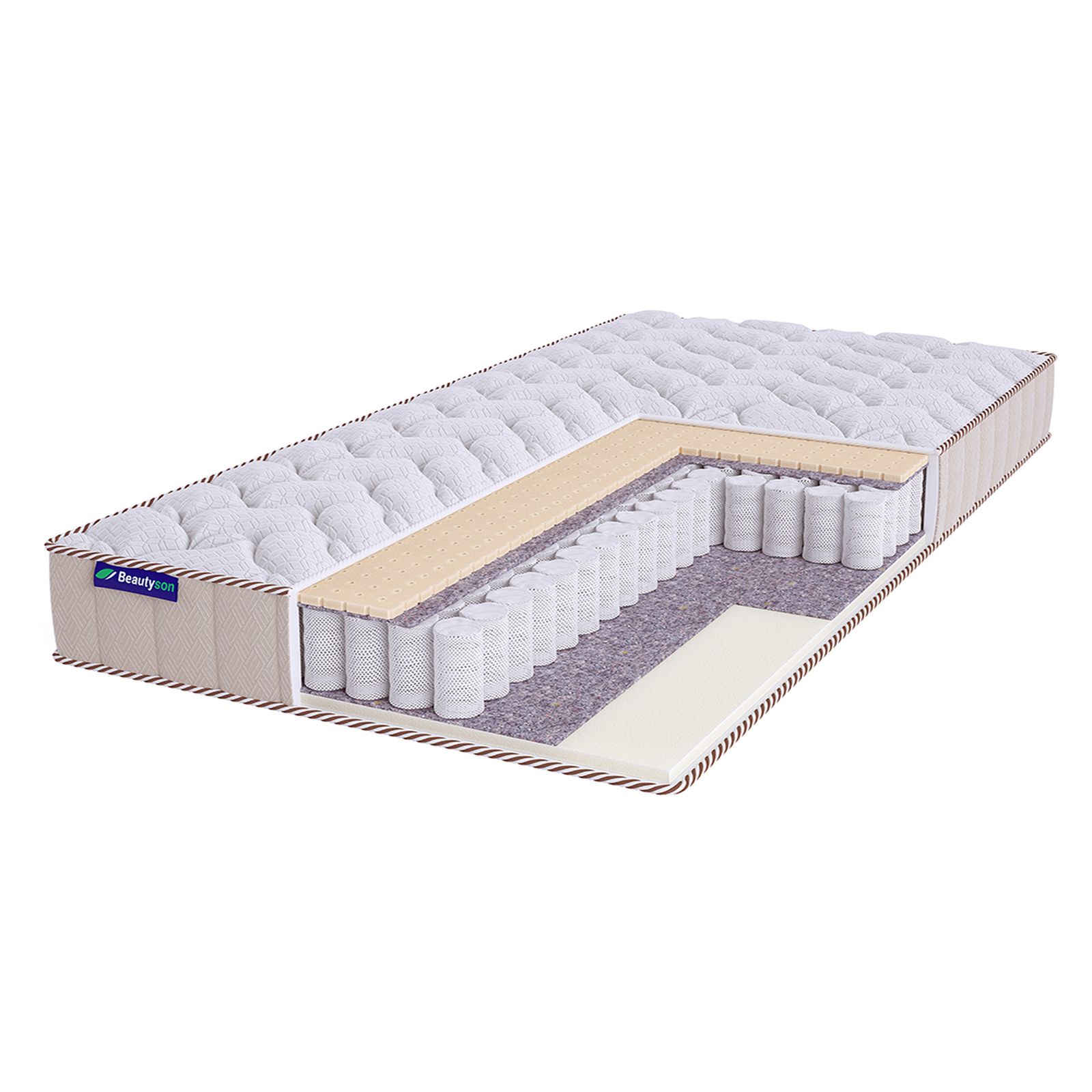 

Матрас Beautyson Roll Spring Soft Latex 1 S600 Lux, 170х170, 19 см, пружинный, Белый, Roll Spring Soft Latex 1 S600 Lux