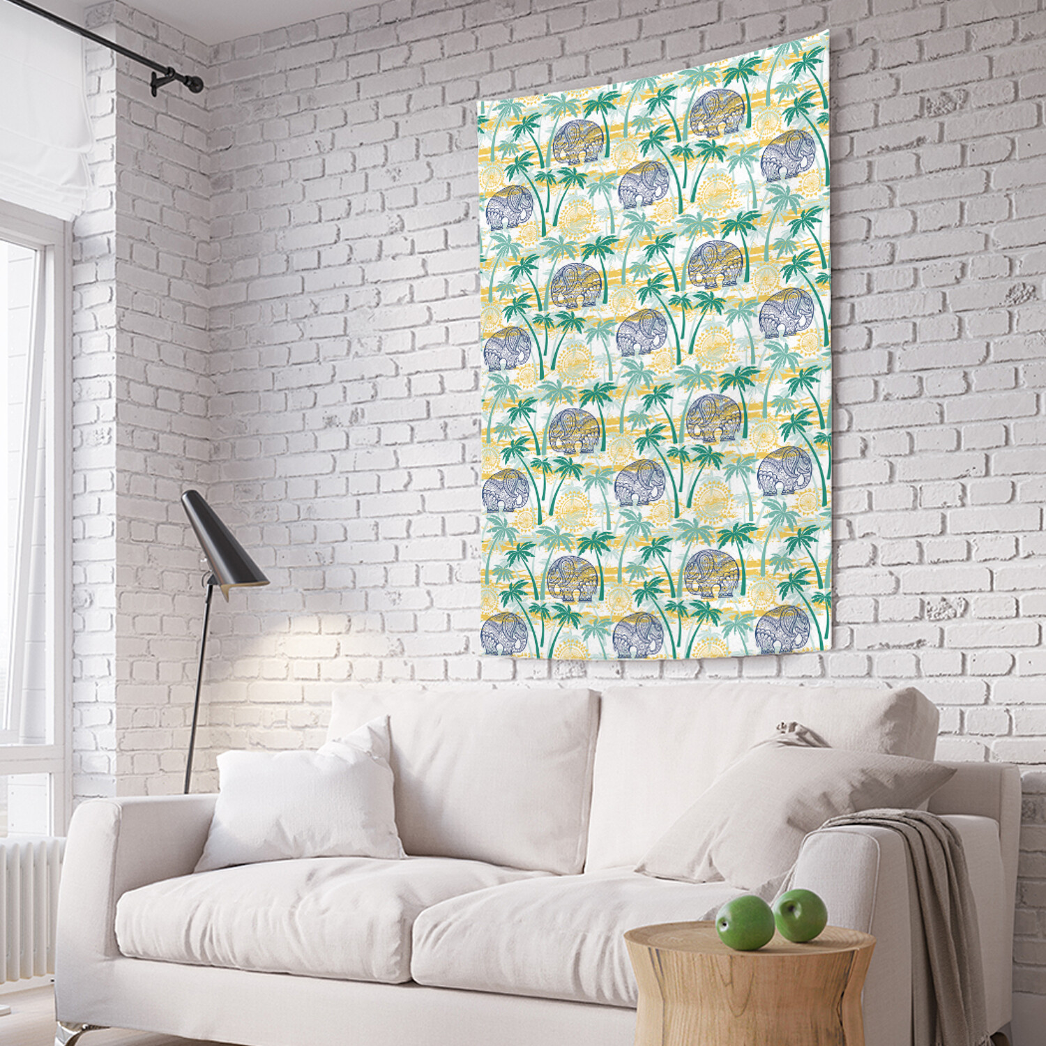 

Вертикальное фотопанно на стену JoyArty Священный слон среди пальм 150x200 см, Священный слон среди пальм